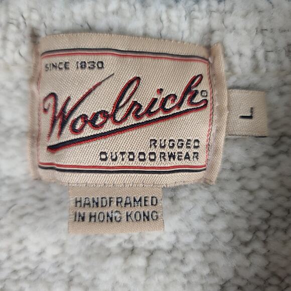 Woolrich Hand Framed Wool Knitted Zip Up Vintage Vest Winter Christmas Motif L - Picture 3 of 4